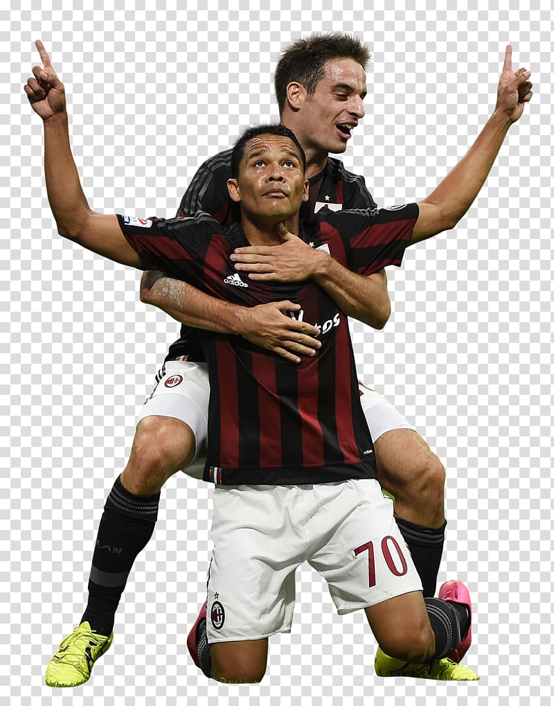 Carlos Bacca A.C. Milan Soccer player Jersey Team sport, AC MILAN transparent background PNG clipart