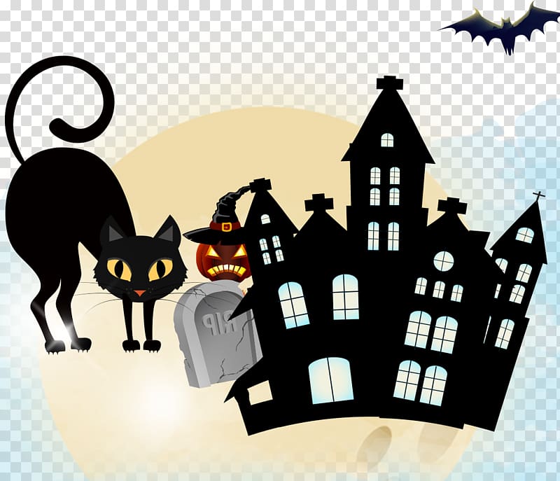 Halloween Castle Card Castle, Halloween Haunted House transparent background PNG clipart