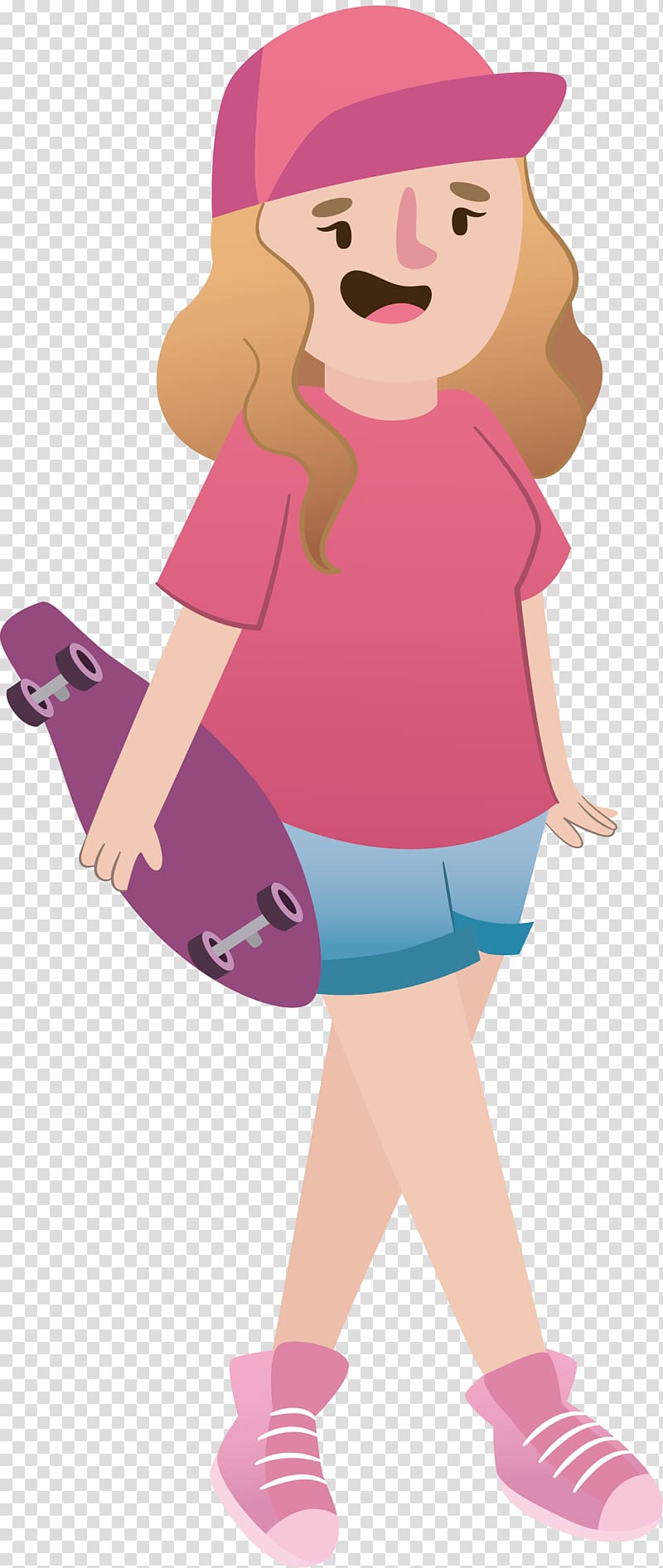 Drawing Illustration, Skateboard girl design transparent background PNG clipart