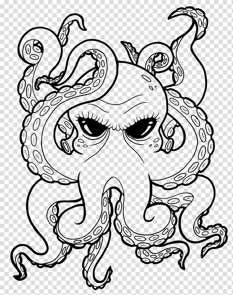 Octopus Drawing Cartoon , octopus Drawing transparent background PNG clipart