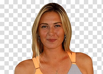 woman in orange and gray sleeveless top, Maria Sharapova Smiling transparent background PNG clipart