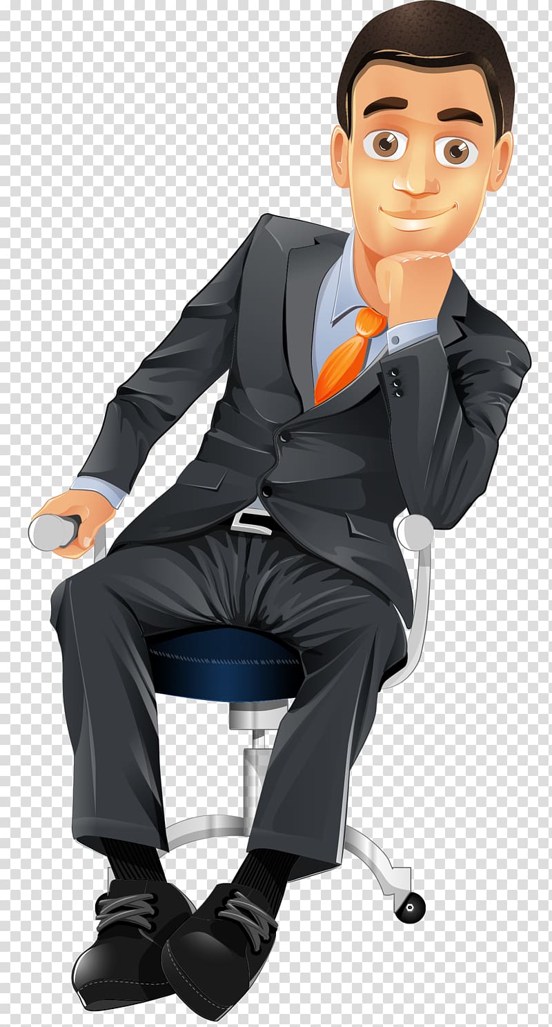 man in gray lapel suit jacket holding microphone , Businessperson Euclidean , Sitting businessman transparent background PNG clipart