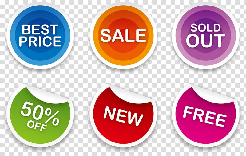 sale logos, Sticker Sales Label Printing, sale sticker set transparent background PNG clipart