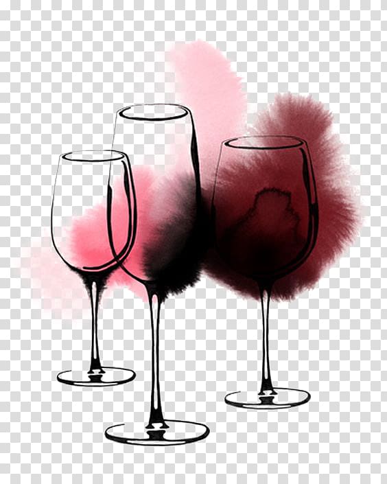 Red Wine Wine glass Cocktail, Drawing glass transparent background PNG clipart