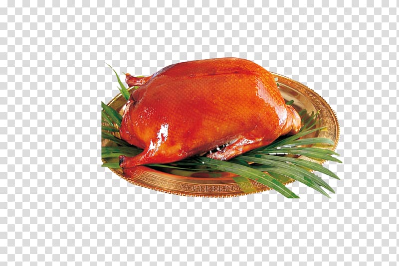 Roast chicken Peking duck Chinese cuisine Barbecue chicken Hot pot, A duck transparent background PNG clipart