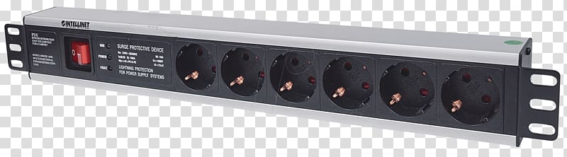 19-inch rack Power Strips & Surge Suppressors Schuko AC power plugs and sockets Surge protector, others transparent background PNG clipart