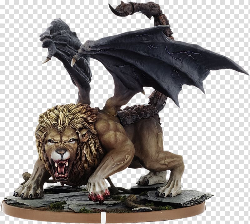 Miniature figure Manticore Dungeons & Dragons Chainmail, dragon transparent background PNG clipart