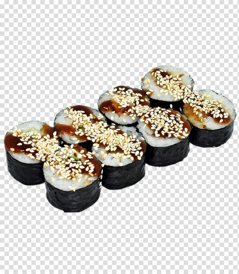Japanese Cuisine Makizushi Unagi Sushi Zakuski, sushi transparent background PNG clipart