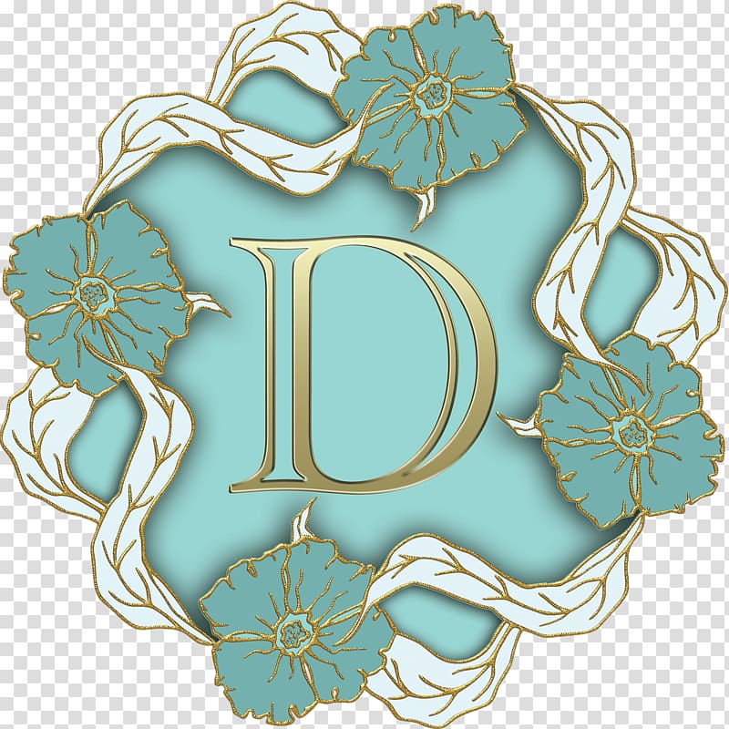 Flower Theme Capital Letter D transparent background PNG clipart