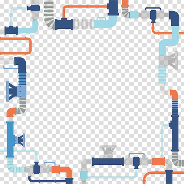 cartoon water pipe frame transparent background PNG clipart