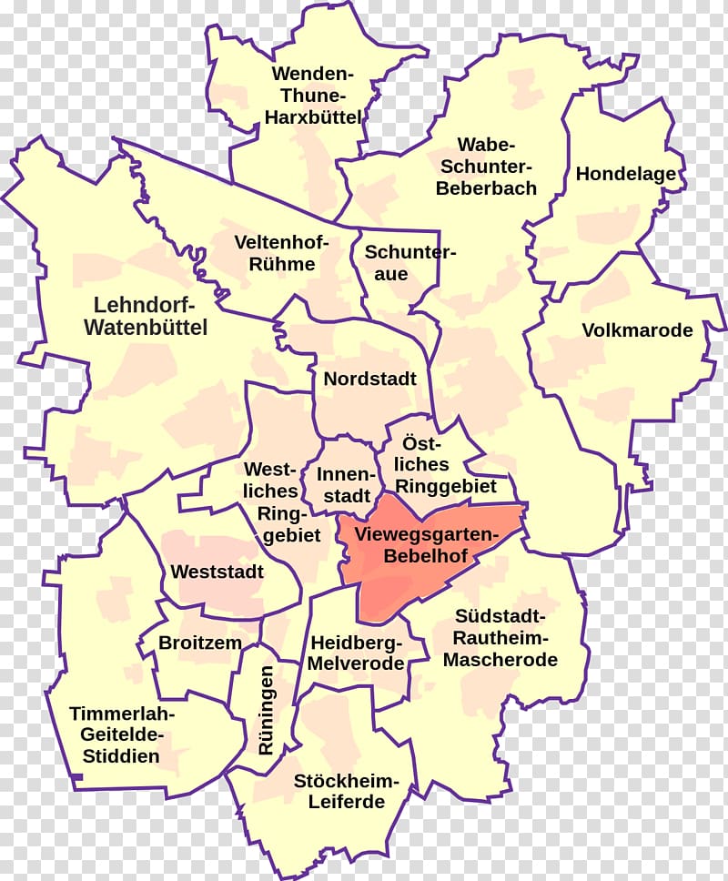 Map Ortsteil Stadtbezirk Hauptbahnhof Braunschweig Wikipedia, map transparent background PNG clipart