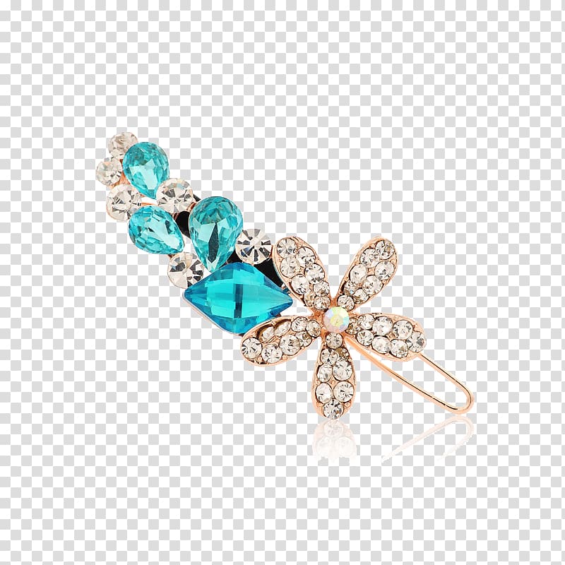 Barrette Turquoise, Featured hairpin diamond jewelry transparent background PNG clipart