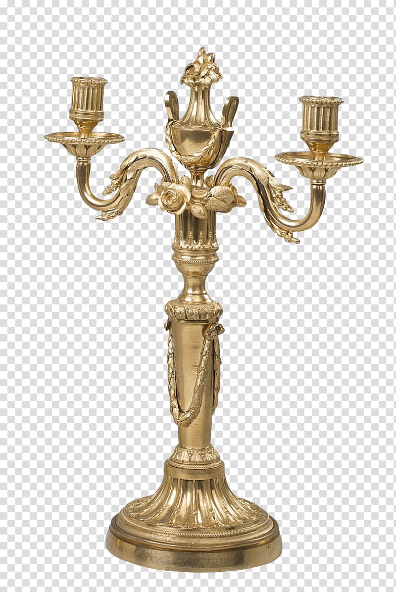 Brass Classical sculpture Carving Antique Candlestick, Continental Candle Holder transparent background PNG clipart