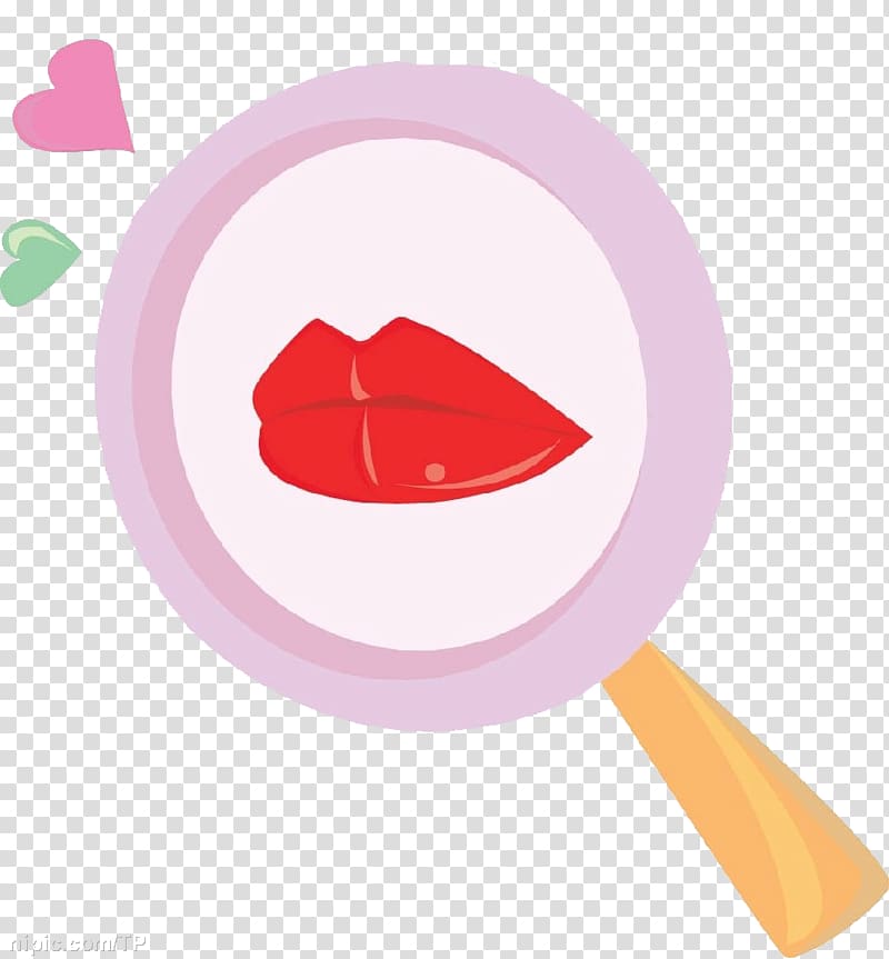 Lip Euclidean , Kiss lips magnifying glass transparent background PNG clipart