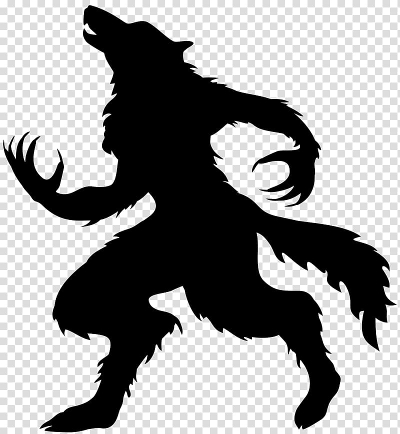 Werewolf Halloween Full moon Gray wolf, Halloween Werewolf Silhouette transparent background PNG clipart