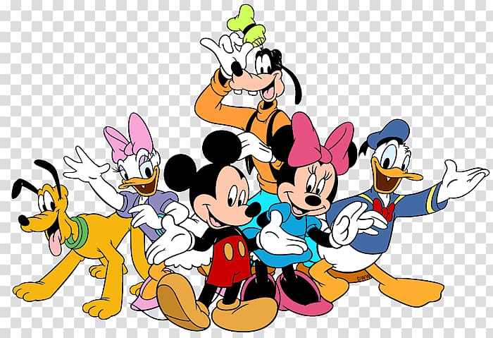 Mickey Mouse Club House illustration, Mickey Mouse Minnie Mouse Donald Duck Goofy Pluto, Fun Daisy transparent background PNG clipart