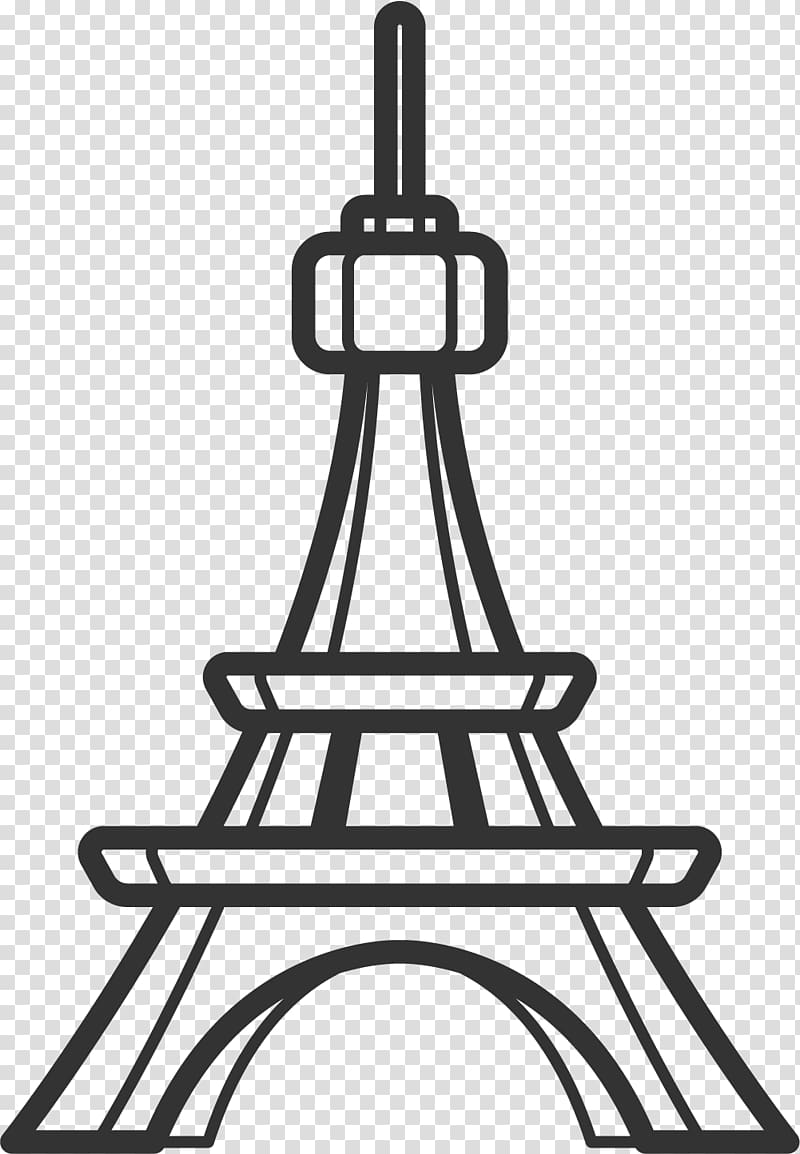 Eiffel Tower Silhouette, Silhouette lines transparent background PNG clipart