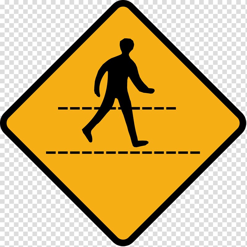 Traffic sign Road Warning sign Pedestrian crossing, road transparent background PNG clipart