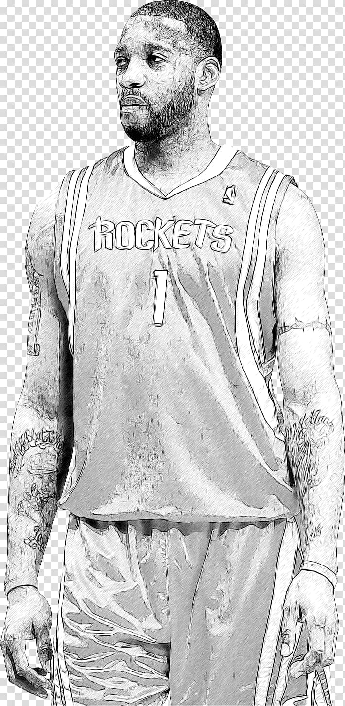 Tracy McGrady NBA Houston Rockets Basketball Drawing, nba transparent background PNG clipart