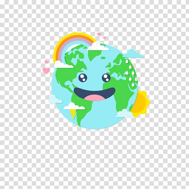Earth World Environment Day Cartoon Cuteness, Cartoon Earth transparent background PNG clipart