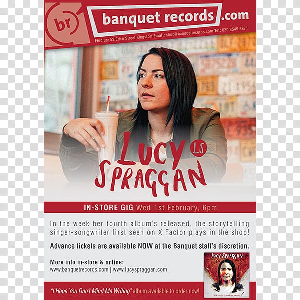 Lucy Spraggan Flyer Display advertising Poster, banquet music transparent background PNG clipart