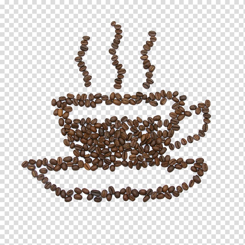 Iced coffee Espresso Cafe Coffee bean, Creative coffee beans transparent background PNG clipart