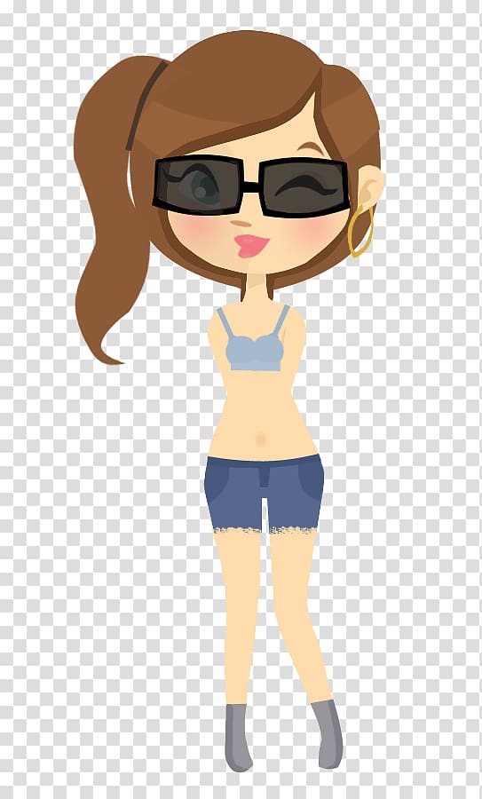 Doll Scape Glasses, fashion cartoon girl transparent background PNG clipart