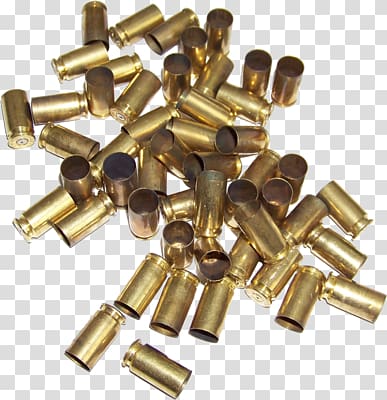 Brass Bullet .40 S&W Cartridge Caliber, Brass transparent background PNG clipart