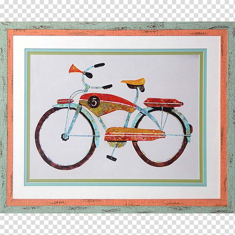 Bicycle Frames Painting Art Canvas print, painting transparent background PNG clipart