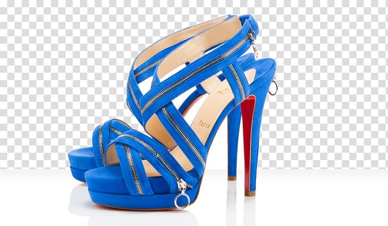 Court shoe Sandal High-heeled footwear Blue, louboutin transparent background PNG clipart