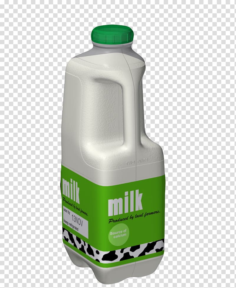 Bottle Milk 3D computer graphics, Green yogurt bottle transparent background PNG clipart