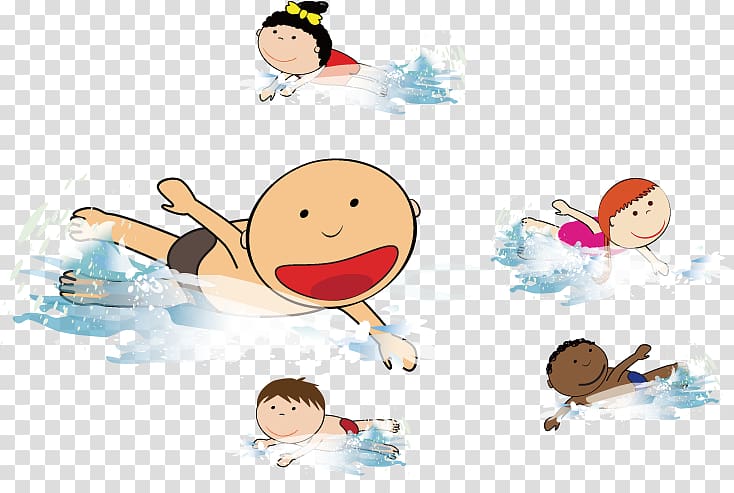 Beach Wind wave Swimming , Children swimming in the sea beach transparent background PNG clipart
