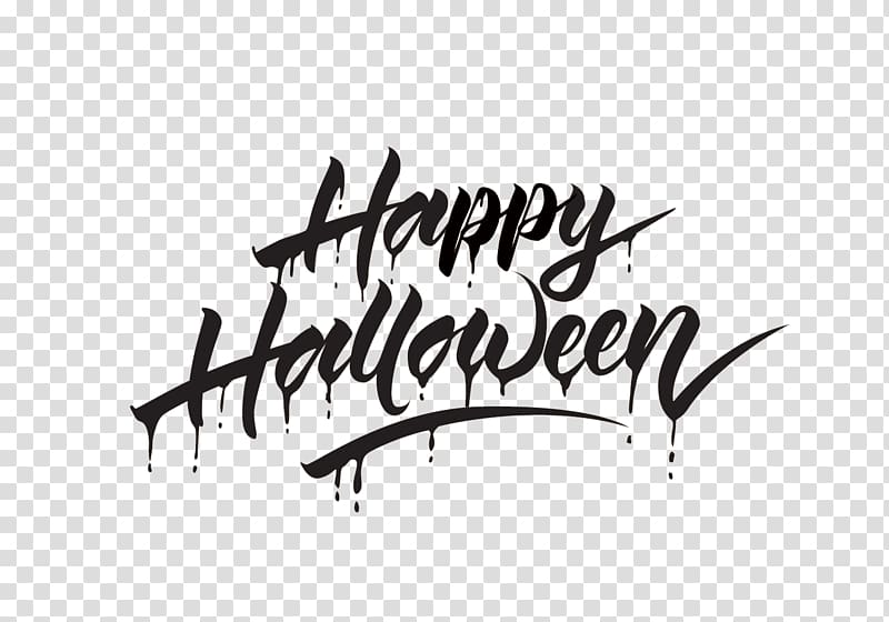 Halloween Calligraphy, Have artistic character Happy Halloween transparent background PNG clipart