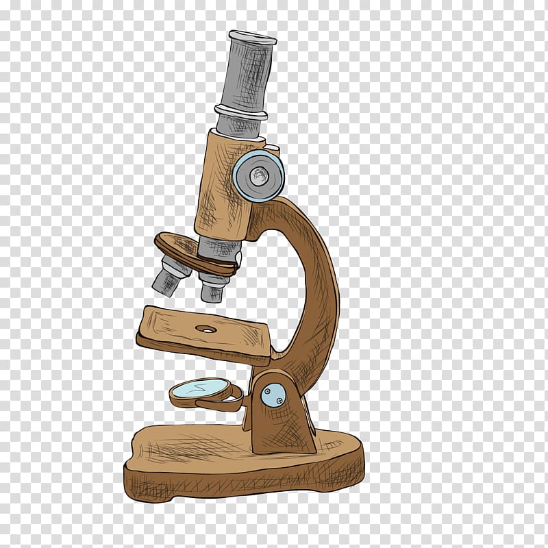 Microscope Experiment Science, Hand-painted microscope transparent background PNG clipart