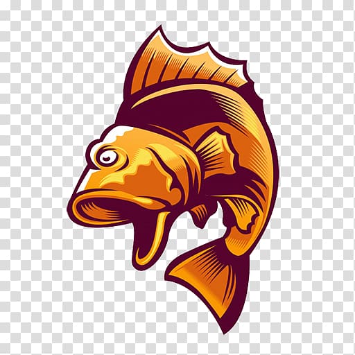 Logo Fish graphics Mascot, BASS Fishing transparent background PNG clipart