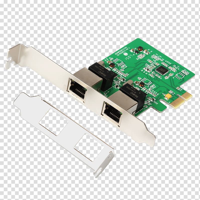 Gigabit Ethernet Network Cards & Adapters PCI Express Expansion card, external sending card transparent background PNG clipart