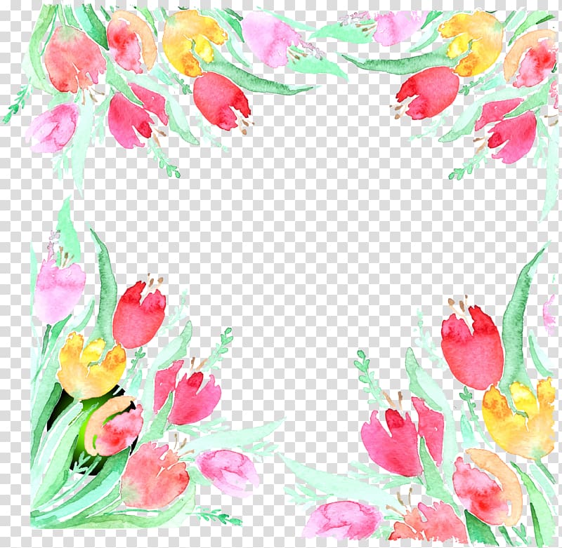 Flower Tulip Watercolor painting, Hand-painted tulip transparent background PNG clipart