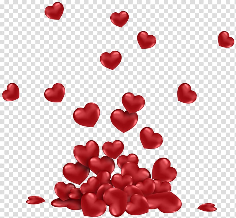 Heart Valentine's Day , Bunch of Hearts , red heart illustration transparent background PNG clipart