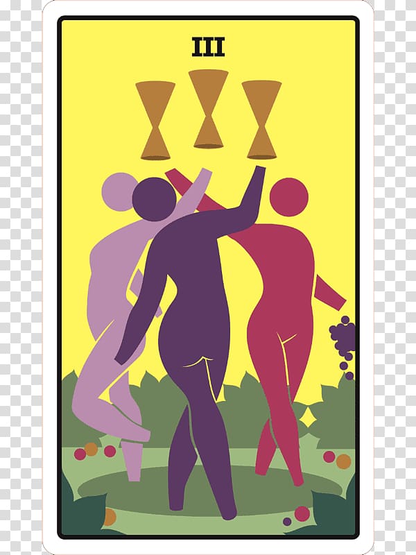 Tarot Suit of cups Three of Cups Playing card, Tarot Card transparent background PNG clipart