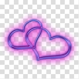 two purple heart art, Two Attached Hearts transparent background PNG clipart