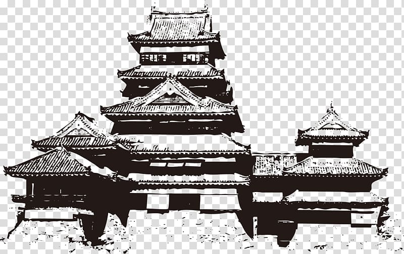 pagoda temple sketch, Matsumoto Castle Japanese castle No Japanese architecture, Japan transparent background PNG clipart