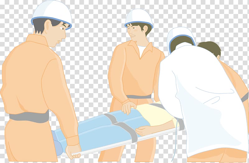 Firefighter Illustration, The doctor is being rescued transparent background PNG clipart