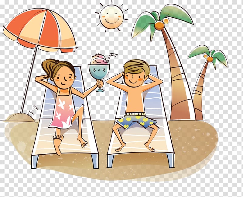 Drawing Cartoon , summer holiday transparent background PNG clipart