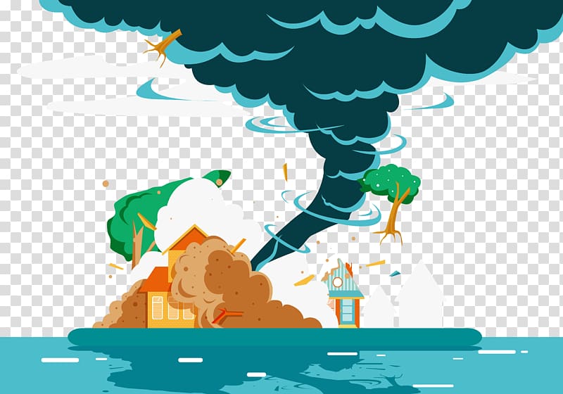 tornado animated illustration, Hurricane Harvey Typhoon Natural disaster, destructive tornadoes transparent background PNG clipart