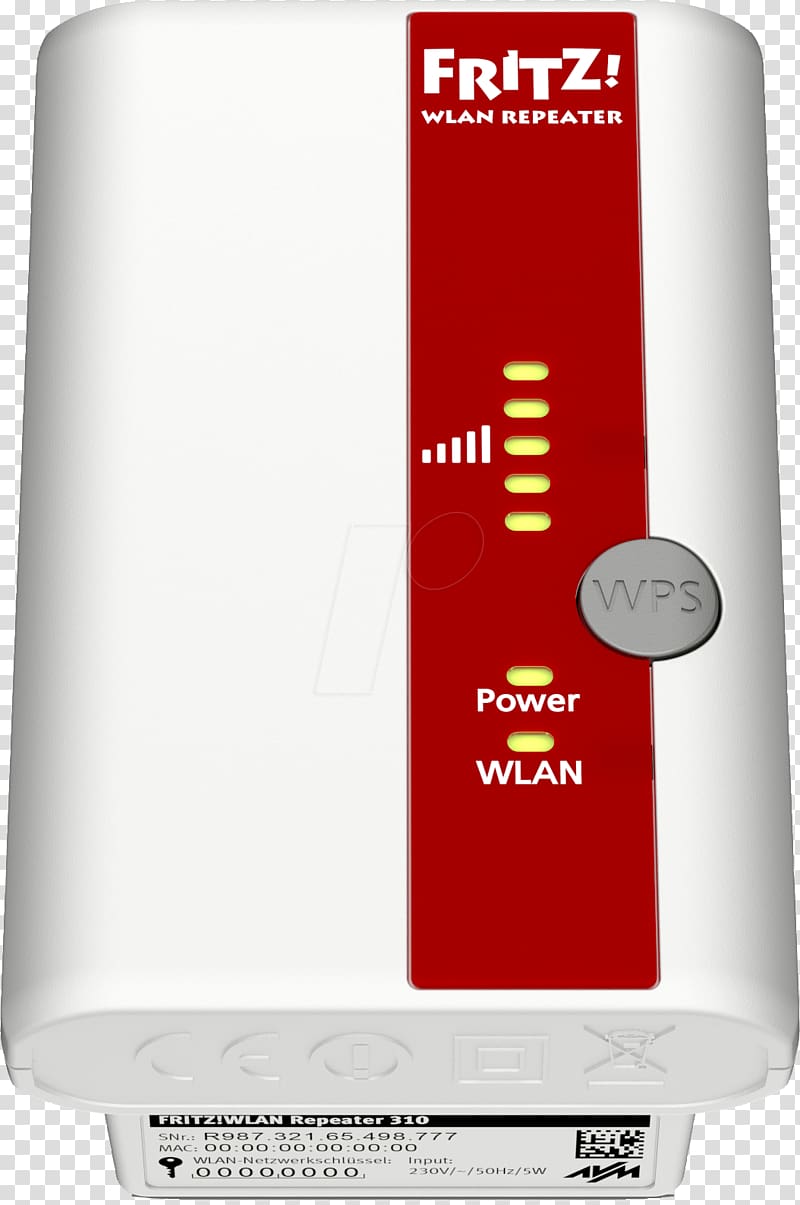 AVM Fritz!Box 7490 Wireless repeater AVM FRITZ!WLAN Repeater 310 AVM GmbH, transparent background PNG clipart