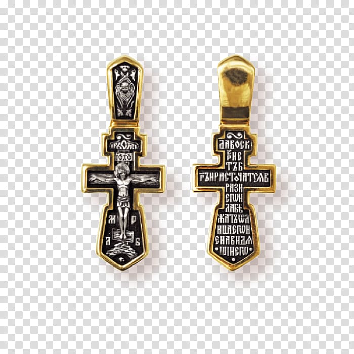 Russian Orthodox cross Silver Gold Boy, silver transparent background PNG clipart