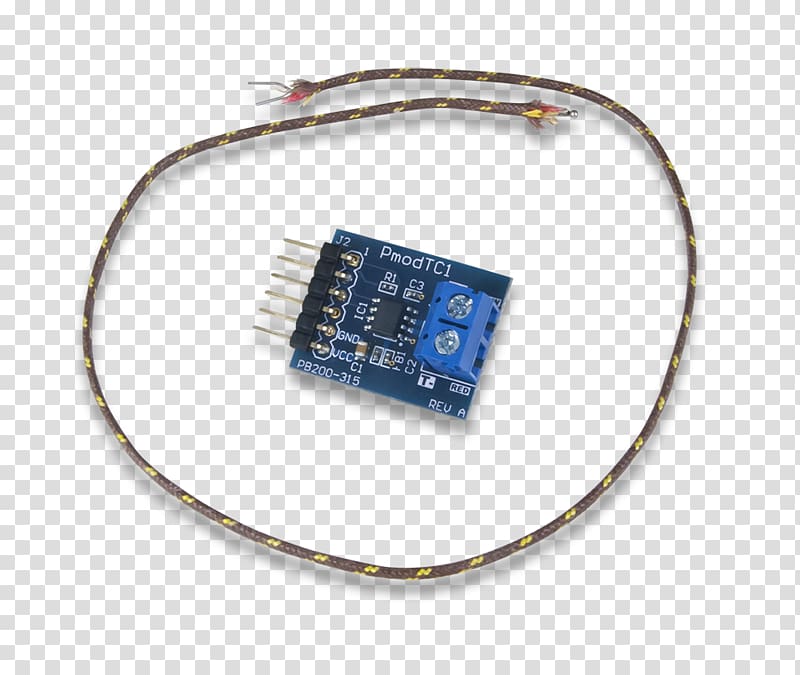 Electronic component Thermocouple Pmod Interface Microcontroller Electronics, oven temperature conversion transparent background PNG clipart