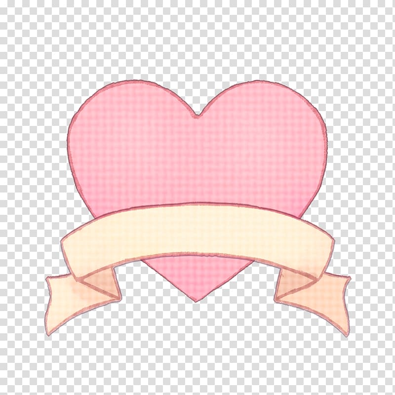 Hand painted heart with ribbon band free., others transparent background PNG clipart