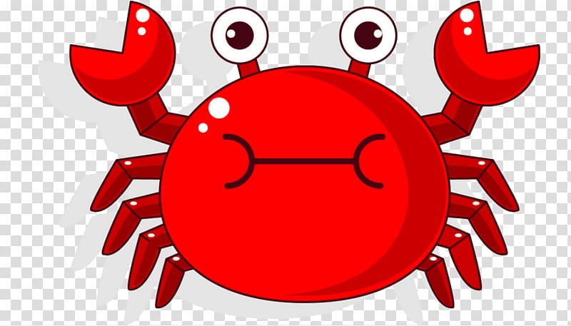 red crab illustration, Crab Icon, Fun crab transparent background PNG clipart