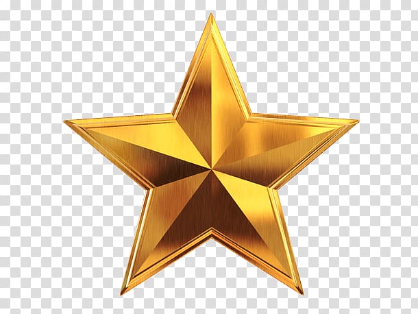 star gold-colored illustration, Gold Star 5 Branches transparent background PNG clipart